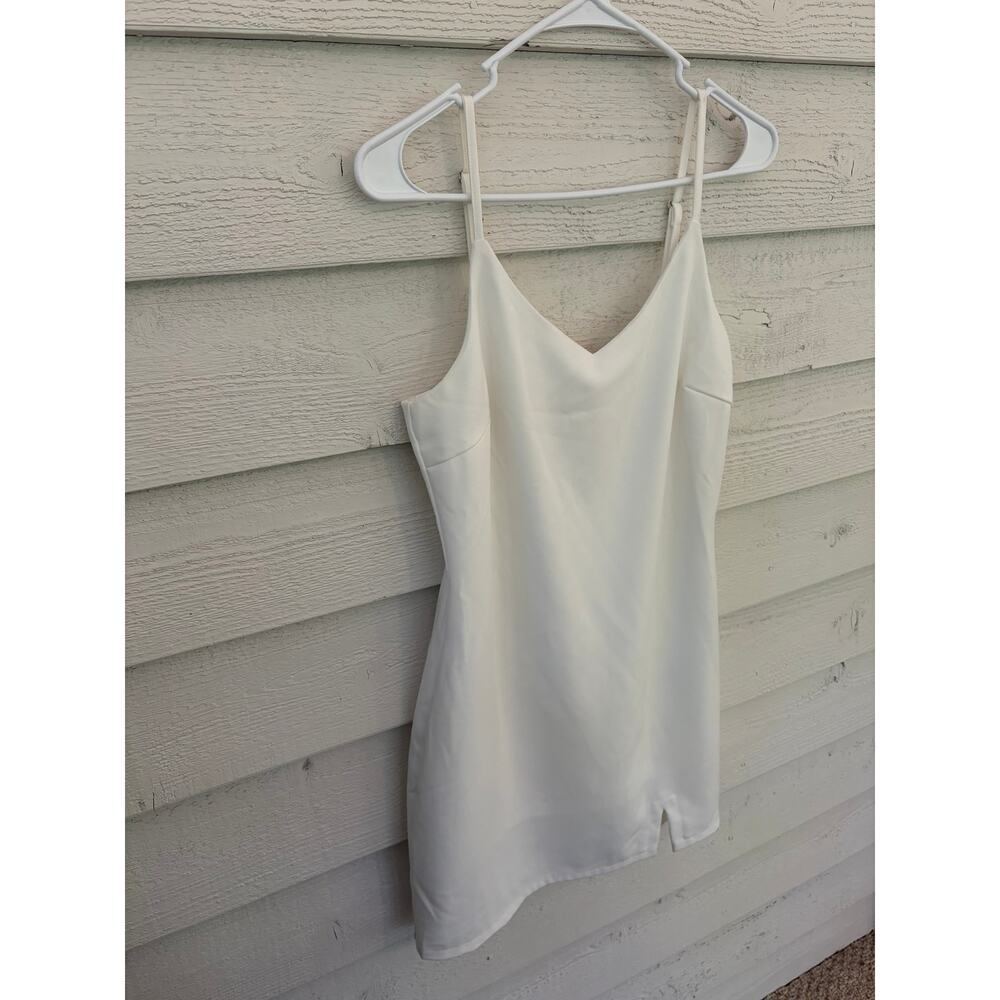 MOD On Trend White Cowl Neck Mini Slip Dress Size Small - Picture 3 of 10